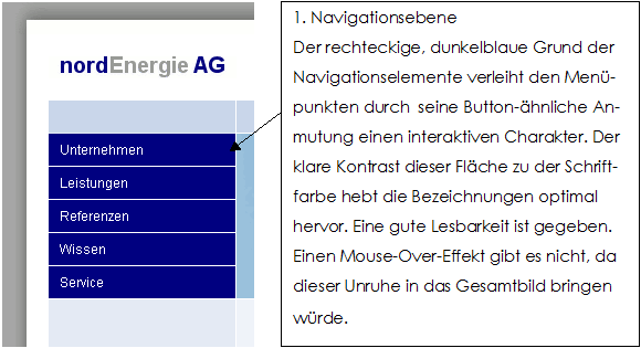 Hauptnavigation im Ausgangszustand